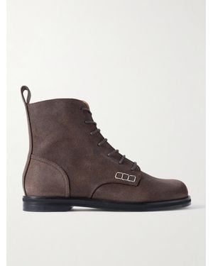 JW Anderson Loafer Suede Ankle Boots - Brown