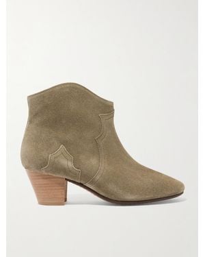 Isabel Marant Étoile Dicker Ankle Boots Aus Veloursleder - Natur