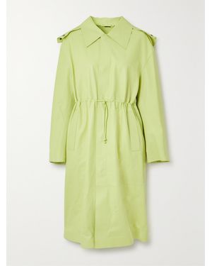 Mackage Glory Hooded Leather Trench Coat - Green