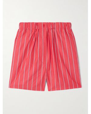 Frankie Shop Lui Striped Cotton-Poplin Shorts - Red