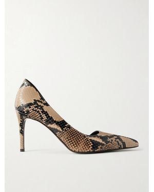 KHAITE Jett D'Orsay Snake-Effect Leather Court Shoes - Metallic
