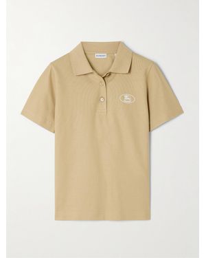 Burberry Polohemd Aus Baumwoll-Piqué Mit Stickerei - Natur