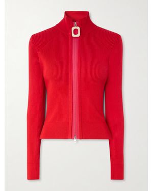 JW Anderson Cardigan Aus Einer Gerippten Baumwollmischung - Rot
