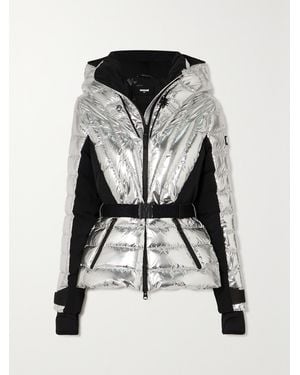 Mackage Net Sustain Elita Metallic Quilted Down Ski Jacket - Black