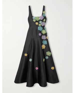 ALÉMAIS Lolita Embellished Appliquéd Duchesse-Satin Gown - White