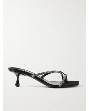 Jimmy Choo Etana 50 Mules Aus Satin Mit Kristallen - Schwarz