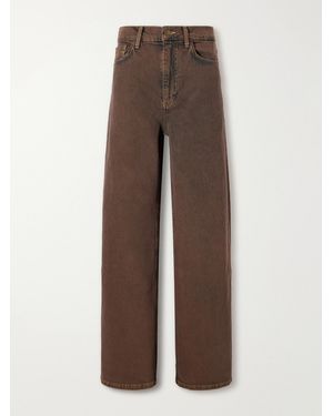 Sanderlak Faded Mid-Rise Wide-Leg Jeans - Brown
