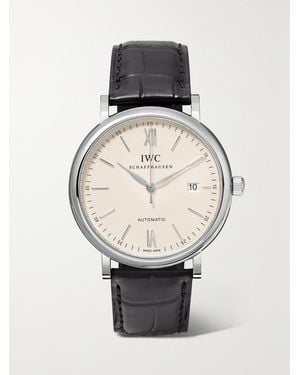 IWC Schaffhausen Portofino Automatic 40Mm Stainless Steel And Alligator Watch - Metallic