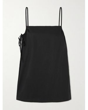 Deiji Studios Drawcurve Tie-Detailed Organic Cotton-Poplin Mini Dress - Black