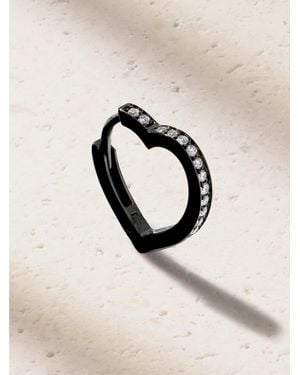 Repossi Antifer Heart Small 18-Karat Diamond Single Earring - Black