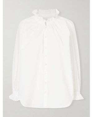 Citizens of Humanity Loretta Ruched Cotton-Poplin Shirt - White