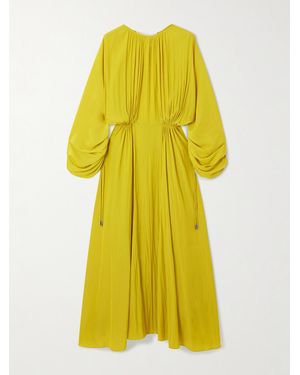 Lanvin Open-Back Woven Maxi Dress - Gelb
