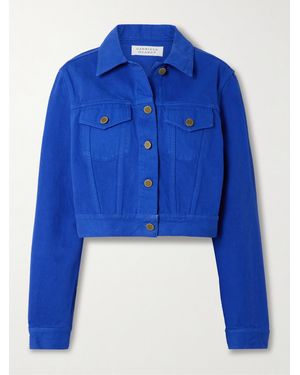 Gabriela Hearst Bronte Cropped Recycled-Denim Jacket - Blue