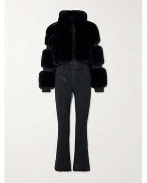 Goldbergh Lieke Belted Faux-Fur Ski Suit - Black