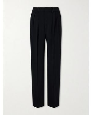 Kallmeyer Aiden Pleated Cady Straight-Leg Pants - Schwarz