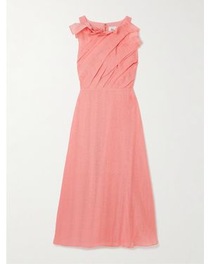 Aje. Genesis Midikleid Aus Musselin Mit Raffungen Und Falten - Pink