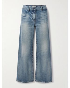 Nili Lotan Megan Distressed High-Rise Wide-Leg Jeans - Blue