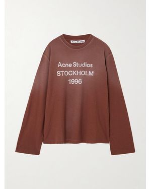 Acne Studios Oversized Printed Organic Cotton And Hemp-Blend Jersey T-Shirt - Red