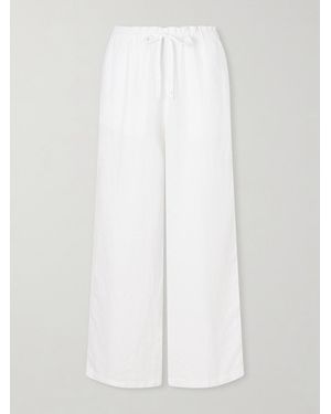 James Perse Linen Straight-Leg Trousers - White