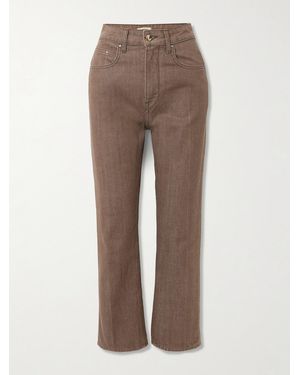 OSSOU Drift High-Rise Straight-Leg Jeans - Brown