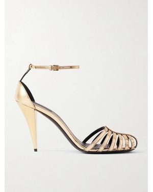 Givenchy Cage Metallic-Leather Sandals