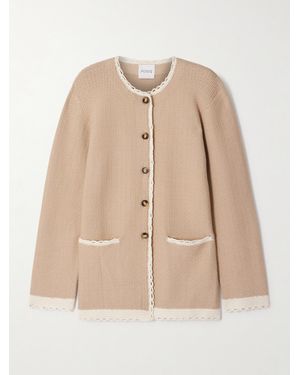 Posse Willow Crochet-Trimmed Knitted Cardigan - Natur