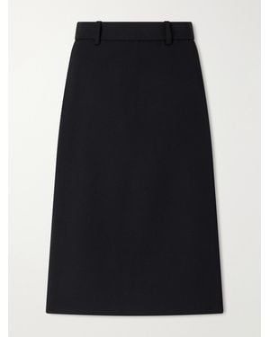 Balenciaga Folded Wool-Crepe Midi Skort - Black