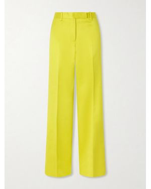 Tom Ford Cotton And Silk-Blend Duchesse Satin Straight-Leg Trousers - Yellow