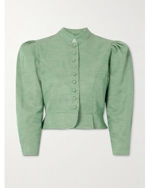 D'Estree Amoako Cropped Woven Jacket - Green