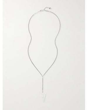 McQueen Tiger Claw Silberfarbene Kette Mit Kristallen - Weiß