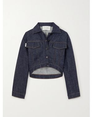 AZ FACTORY Lutz Huelle Cropped Denim Jacket - Blue