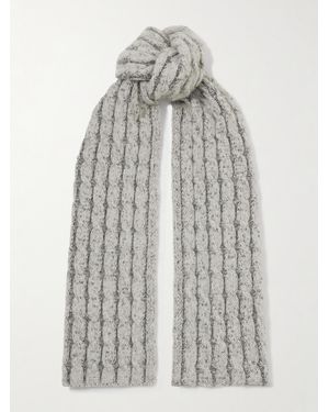 Johnstons of Elgin Cable-Knit Cashmere Scarf - Grey