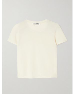 ÉTERNE Van Cropped Cashmere T-Shirt - Natural