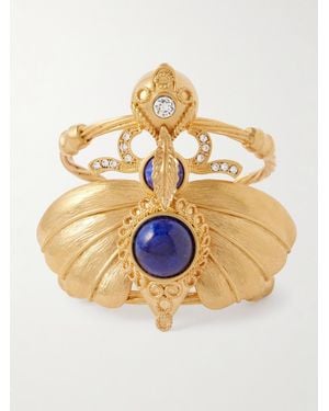 Sonia Petroff Falena-Plated, Resin And Swarovski Crystal Cuff - White