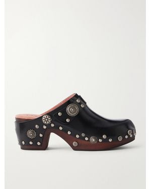 Chloé Talis Embellished Leather Clogs - Black