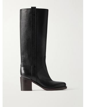 Brunello Cucinelli Leather Knee Boots - Black