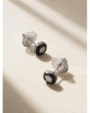 Nikos Koulis Oui 18-Karat, Diamond And Enamel Earrings - Natural