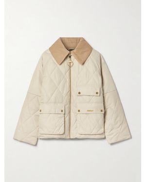 Barbour Milby Cotton-Corduroy Trimmed Quilted Recycled-Shell Jacket - Natural
