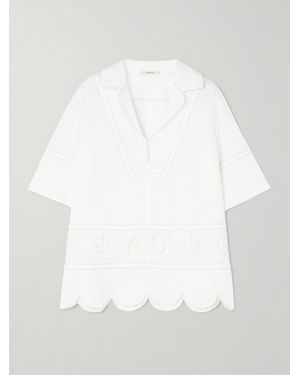Vita Kin Emma Broderie Anglaise Linen Blouse - White