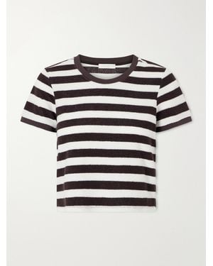 Suzie Kondi Capri Striped Cotton-Blend Terry T-Shirt - Brown