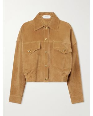 Versace Suede Blouson Jacket - Natural