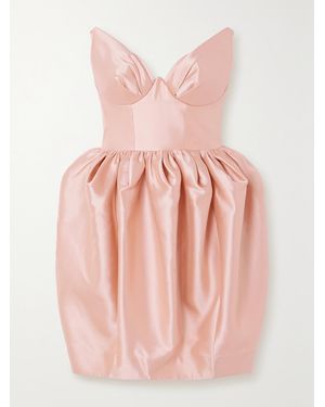 Zimmermann Matchmaker Gathered Silk And Wool-Blend Mini Dress - Pink