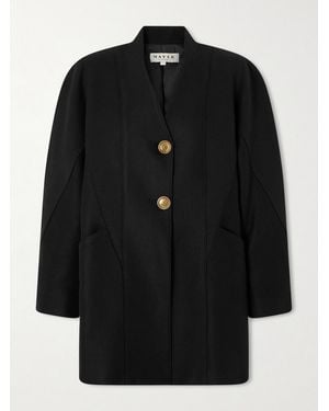 Maison Mayle Ines Paneled Wool-Twill Coat - Black
