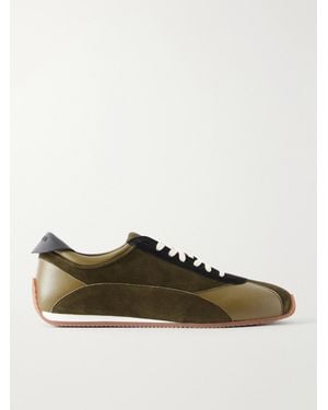 Neous Berenices Suede And Leather Trainers - Green