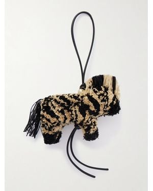 Loewe Paula's Ibiza Zebra Anhänger Aus Raffiabast Mit Lederbesätzen - Weiß