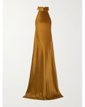 Galvan London Sienna Neckholder-Robe Aus Satin - Natur