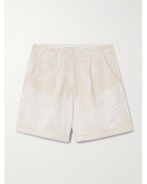 Borgo De Nor Gwen Lace And Voile Shorts - White
