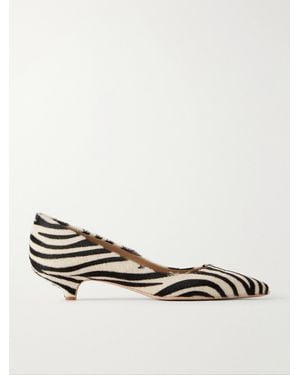 Jamie Haller The Kitty Point 30 Zebra-Print Calf-Hair Pumps - Multicolor