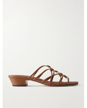 Aeyde Tahla Woven Leather Sandals - Brown
