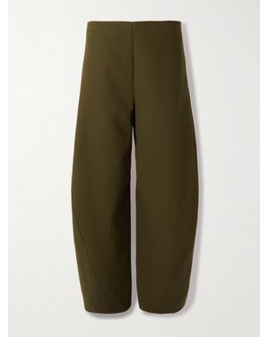 Alaïa Cotton-Poplin Barrel-Leg Trousers - Green